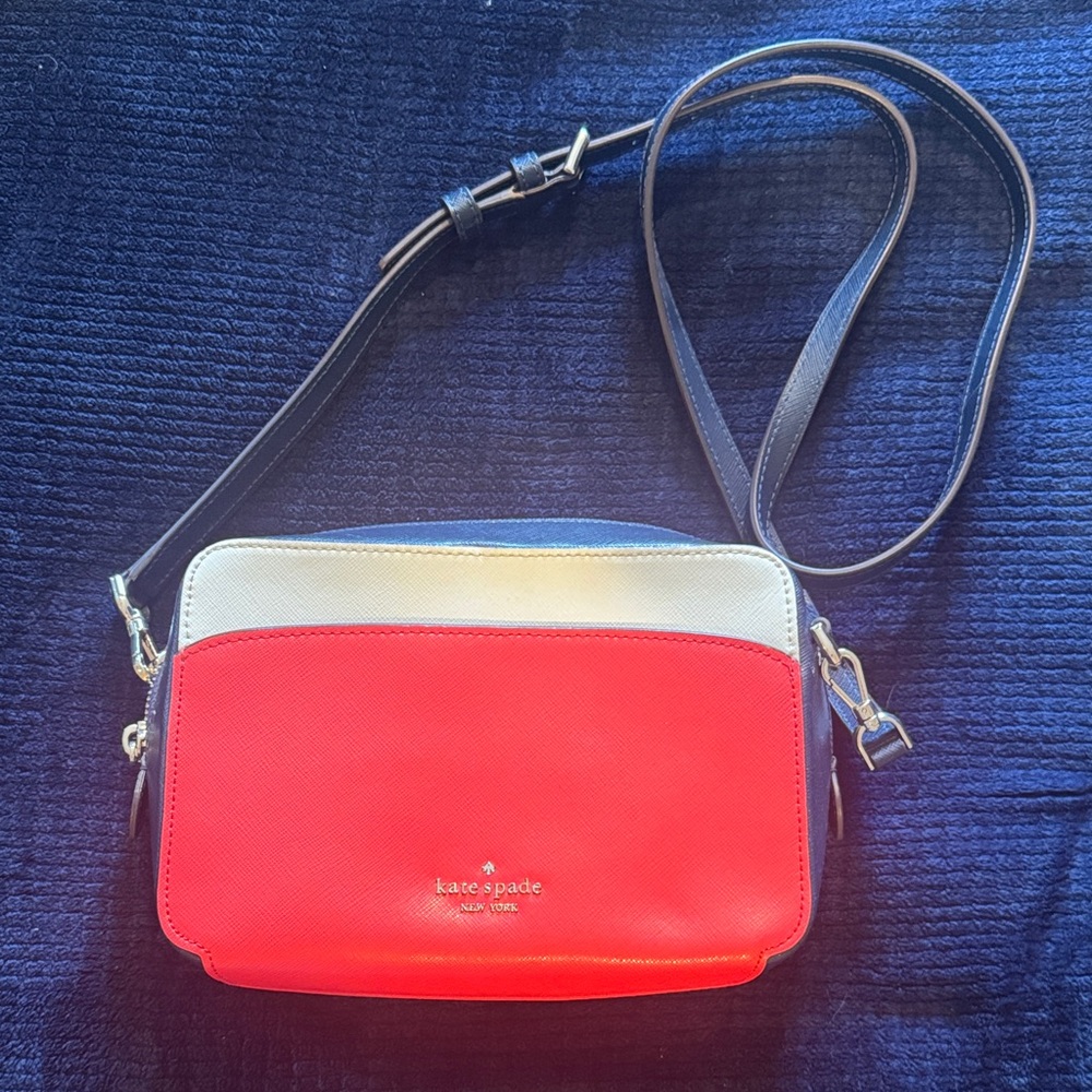 Kate Spade Red and White Crossbody Bag